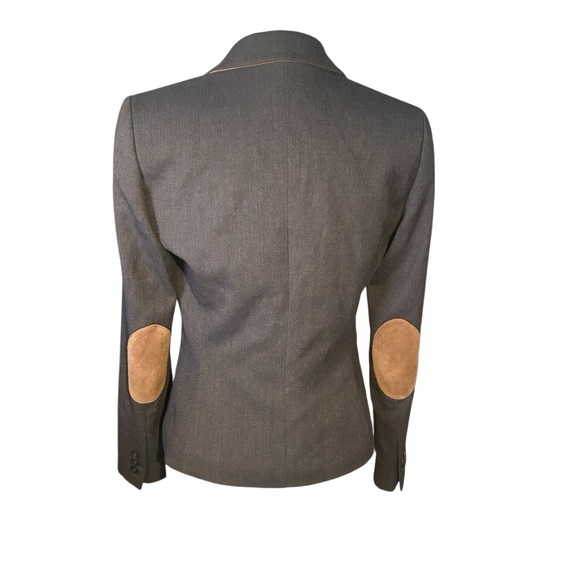 Cremieux Womens Brown Patch Sleeve one Button Front Blazer Sz 2 - Picture 6 of 15